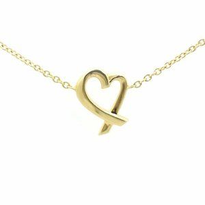 18k Yellow Gold Loving Heart Pendant Necklace